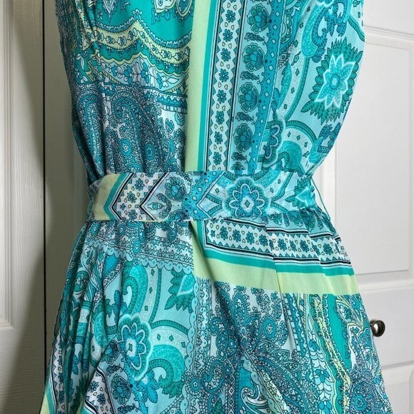 ROBBIE BEE Paisley Chiffon Ruffle Midi Dress Size 12 - Picture 10 of 13